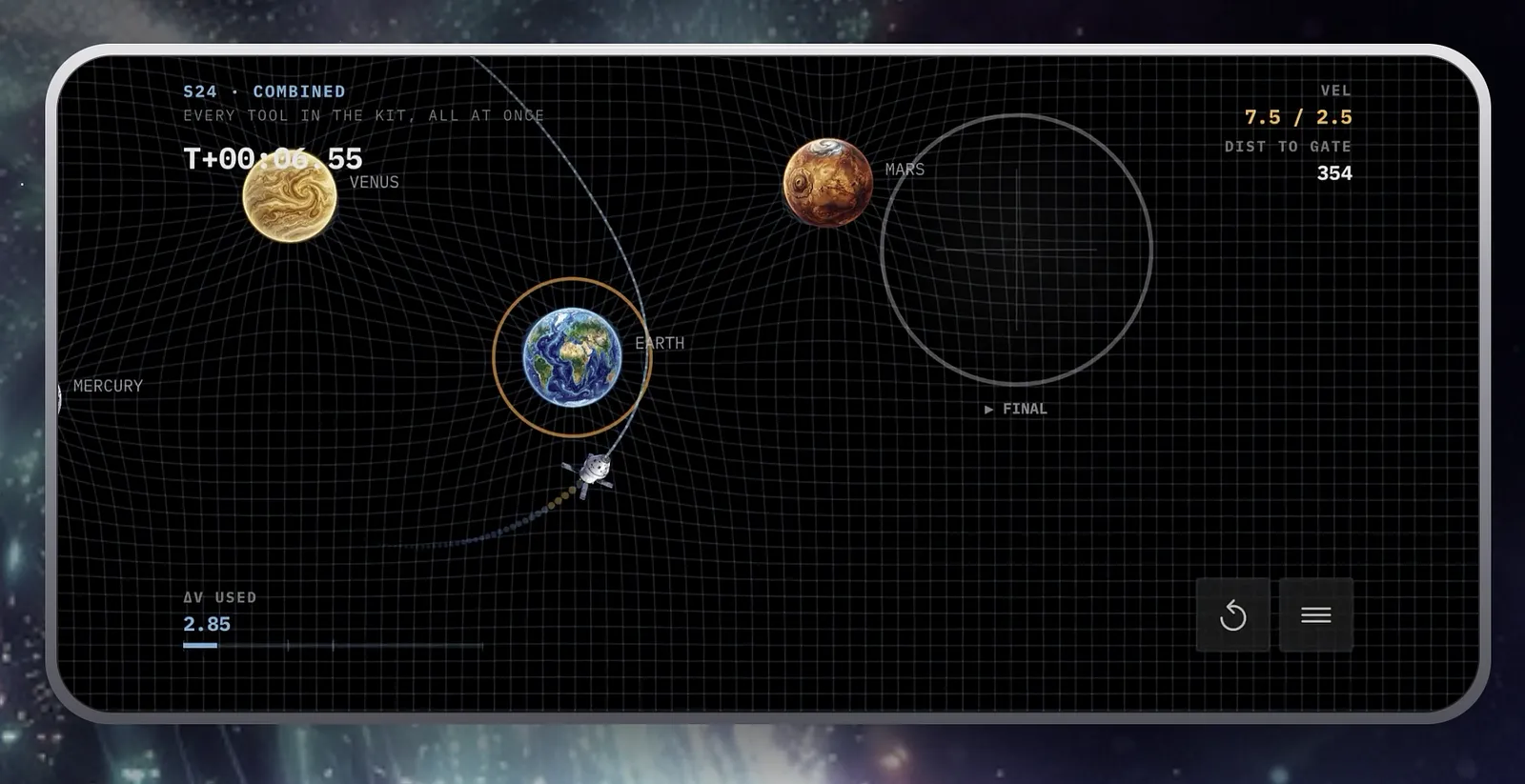 Kepler — Orbital Mechanics Puzzle Game