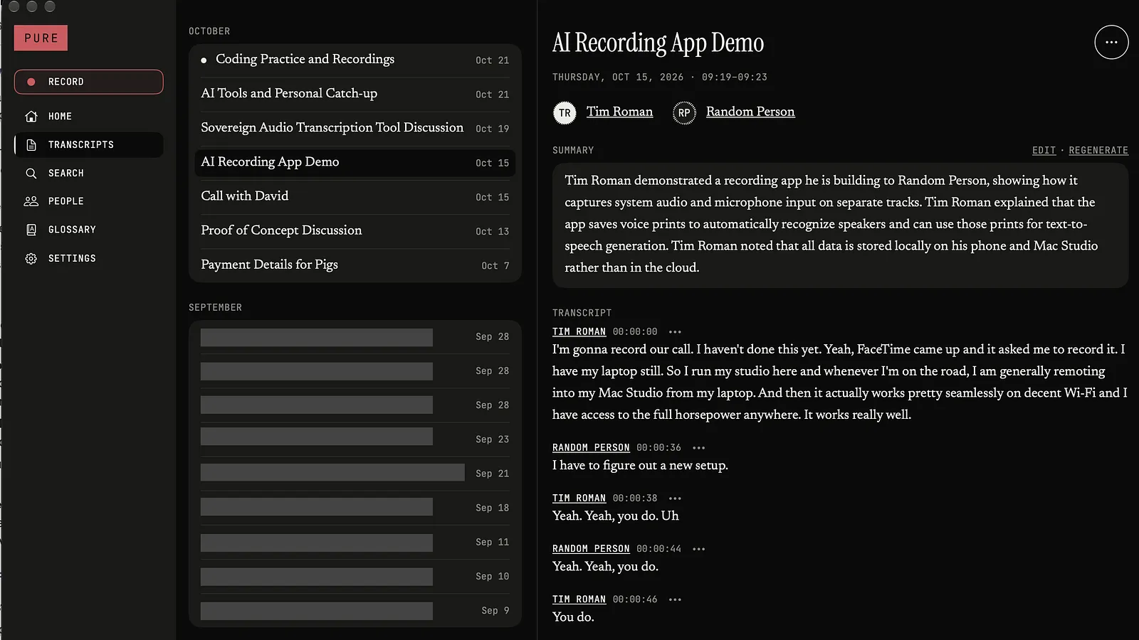 The Mac app, with a meeting open
